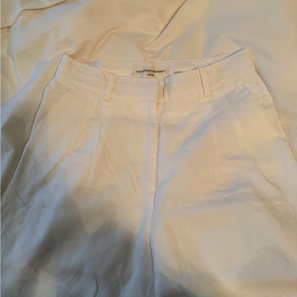 Linen Aritzia Effortless Pant White - Picture 5 of 6